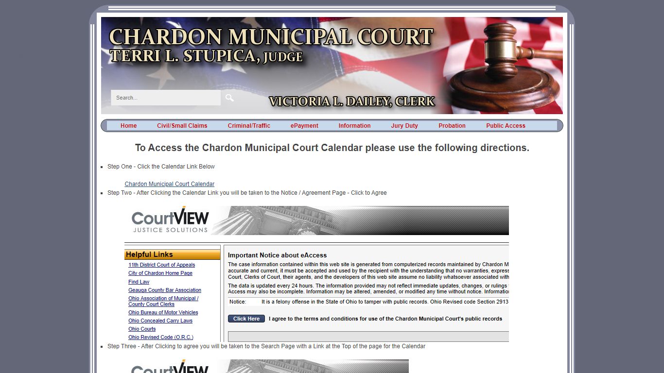 Chardon Municipal Court Calendar - Geauga County, Ohio