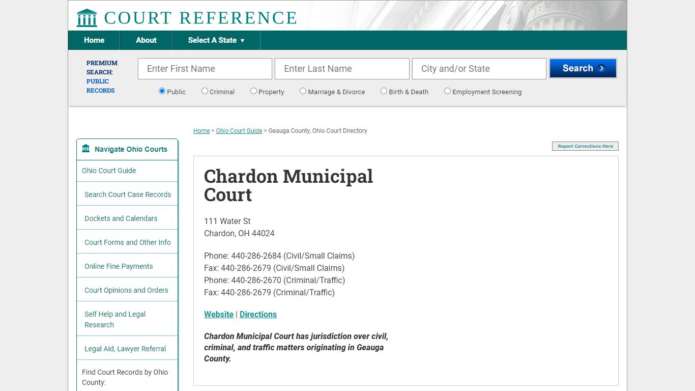 Chardon Municipal Court - CourtReference.com