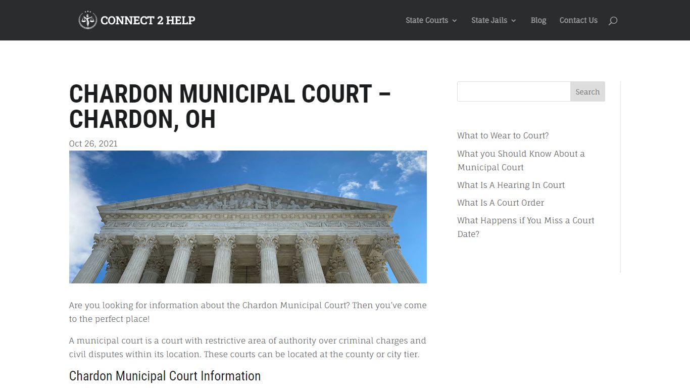Chardon Municipal Court - Chardon, OH - Connect 2 Help